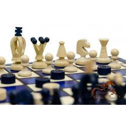 Lovely Blue KINGDOM Chess & Draughts 35cm / 13.8in Original Product from Master Of Chess