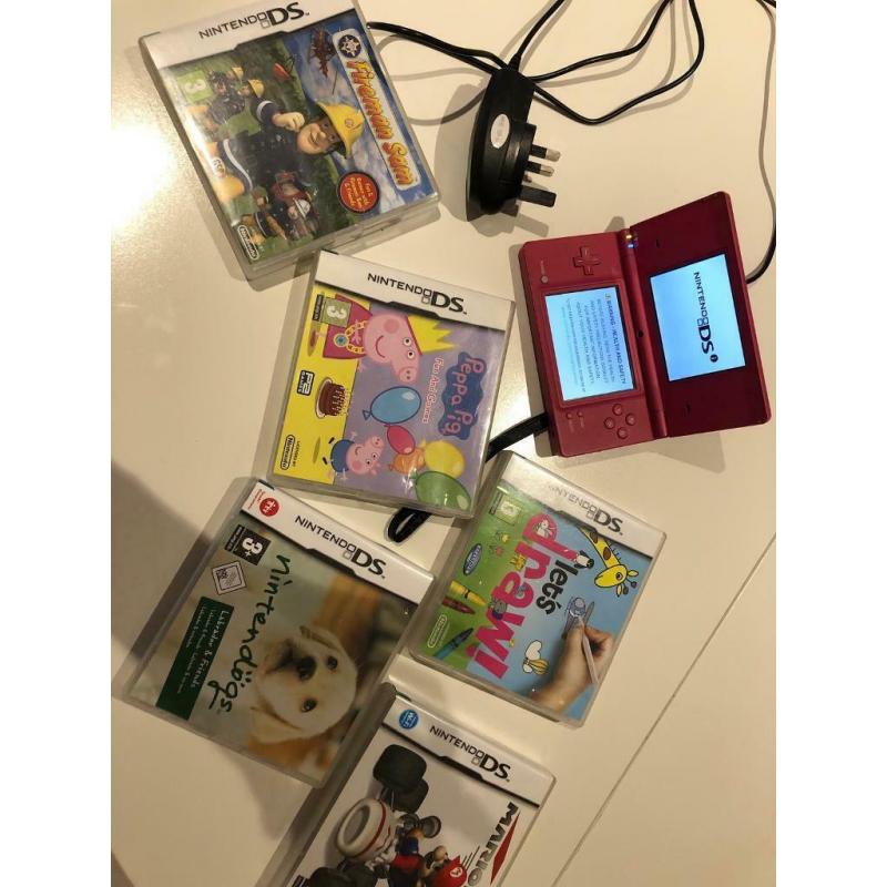 Nintendo DSI Pink with Games & Charger
