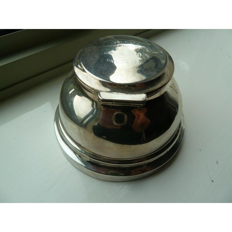 SOLID SILVER CAPSTAN INKWELL