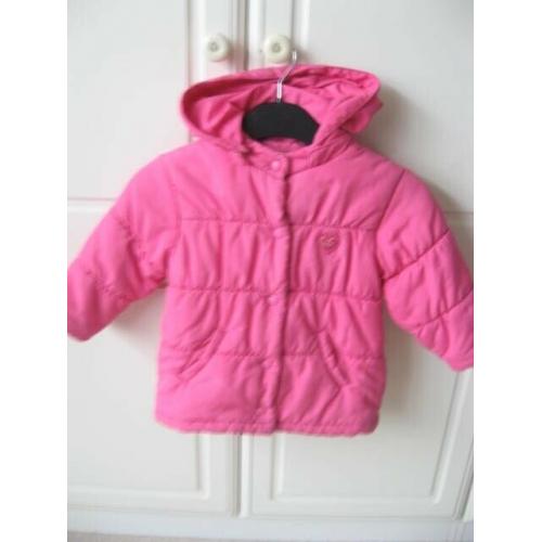 Next girls bright pink padded anarak jacket / coat with hood age 3 - southbourne