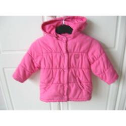 Next girls bright pink padded anarak jacket / coat with hood age 3 - southbourne